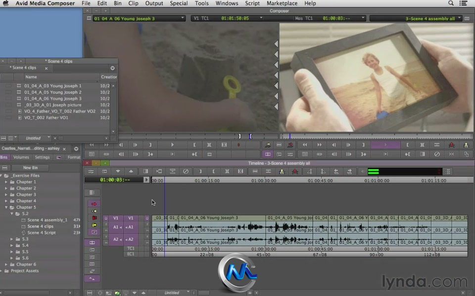 《Avid叙事节奏剪辑技巧视频教程》Lynda.com Narrative Scene Editing with Avid M...