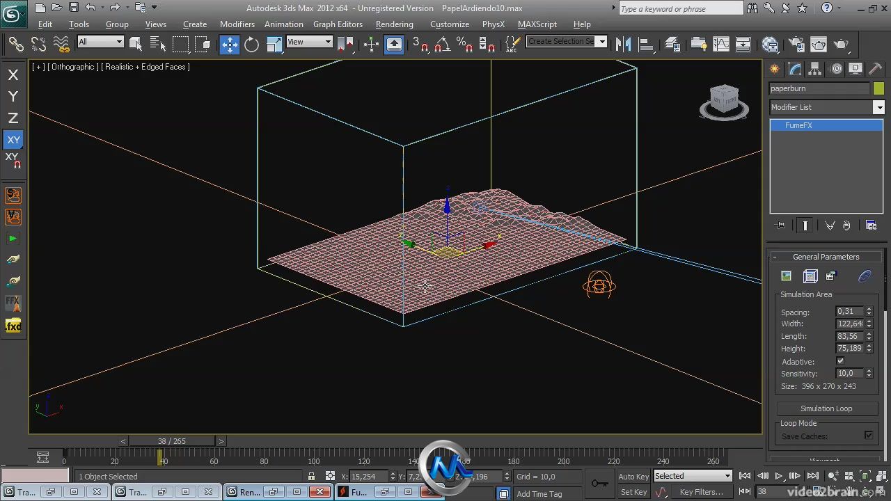 《3dsmax制作烧纸应用实例视频教程》video2brain Practical example in 3D Burning...