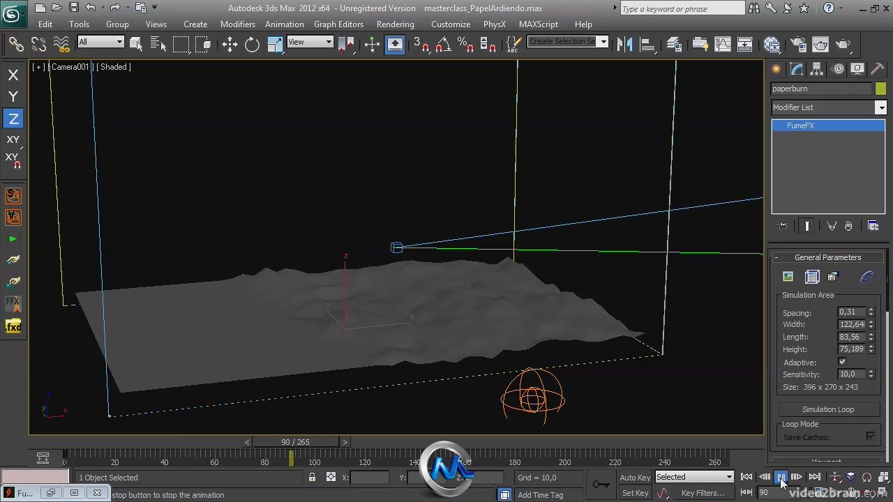 《3dsmax制作烧纸应用实例视频教程》video2brain Practical example in 3D Burning...