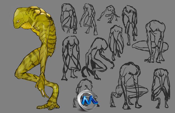 《概念艺术生物草图绘制教程》CG Cookie Concept Art The Creature