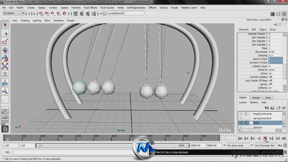 《Maya动力学模拟视频教程》Lynda.com Creating Simulations in Maya Dynamics