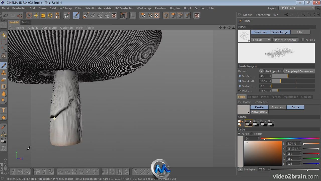 《C4D雕刻新功能实例视频教程》video2brain Sculpting in CINEMA 4D 14 German