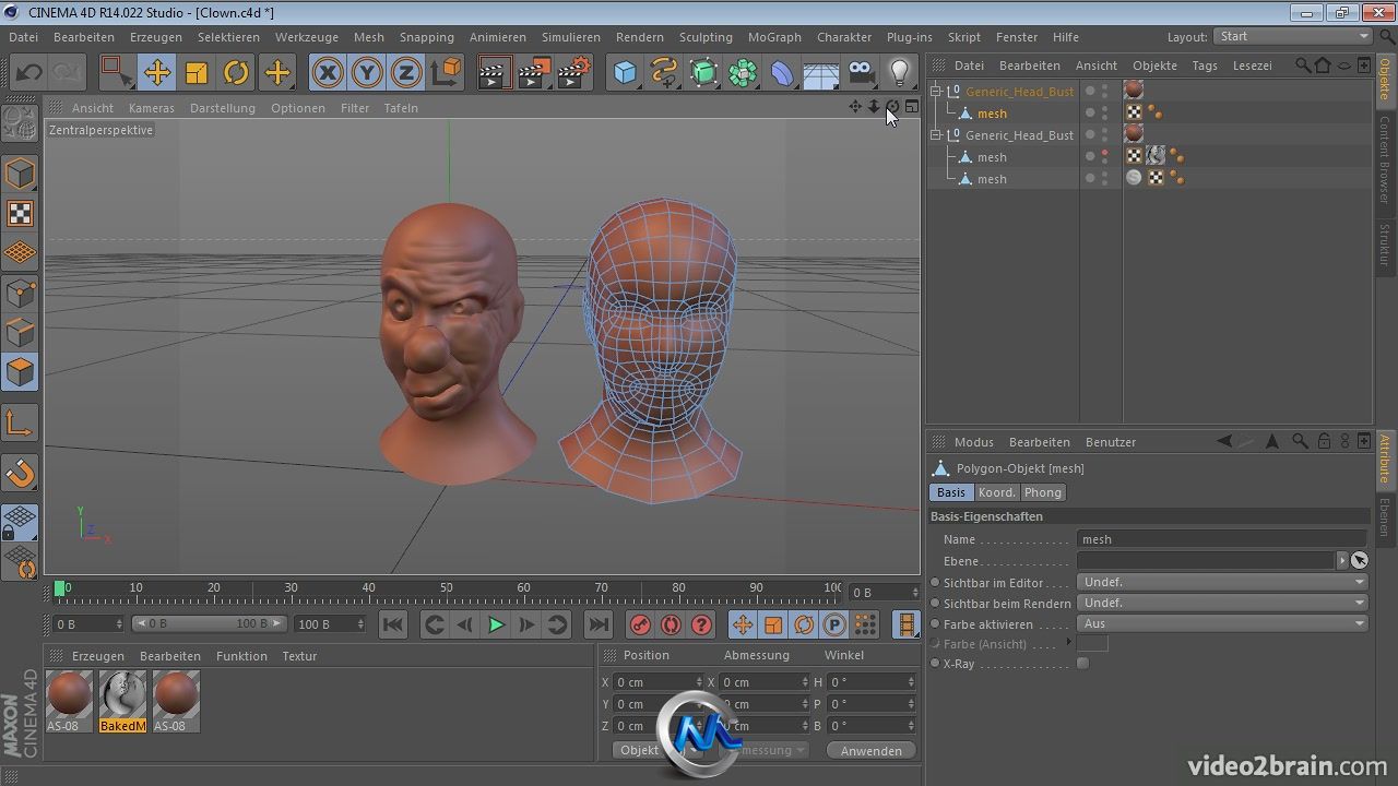 《C4D雕刻新功能实例视频教程》video2brain Sculpting in CINEMA 4D 14 German