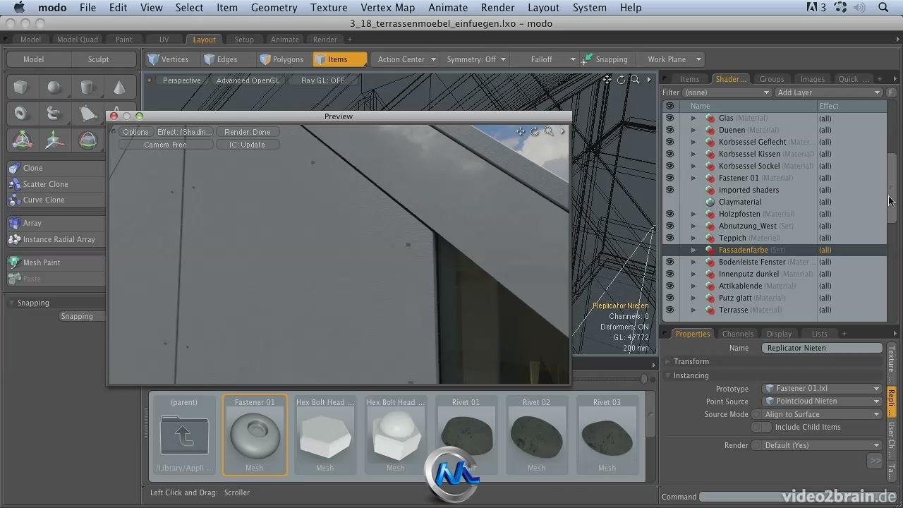 《Modo建筑设计视频教程》video2brain Modo Workshop Architecture Detailed Desig...