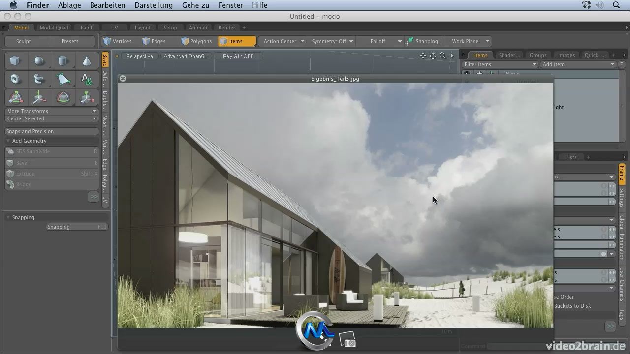 《Modo建筑设计视频教程》video2brain Modo Workshop Architecture Detailed Desig...