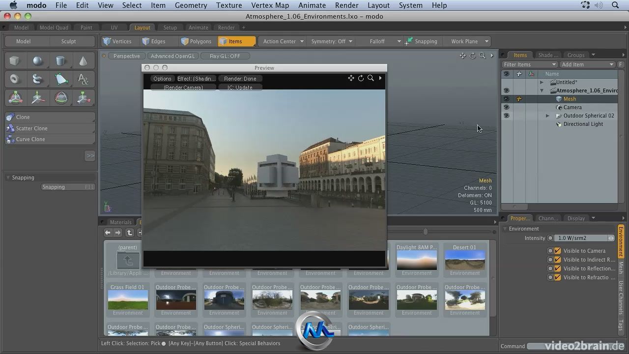 《Modo建筑设计视频教程》video2brain Modo Workshop Architecture Detailed Desig...