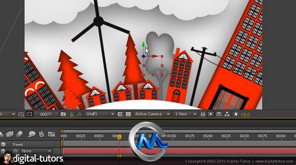 《AE三维摄像机制作动画城市视频教程》Digital-Tutors Animating a Vector City wi...