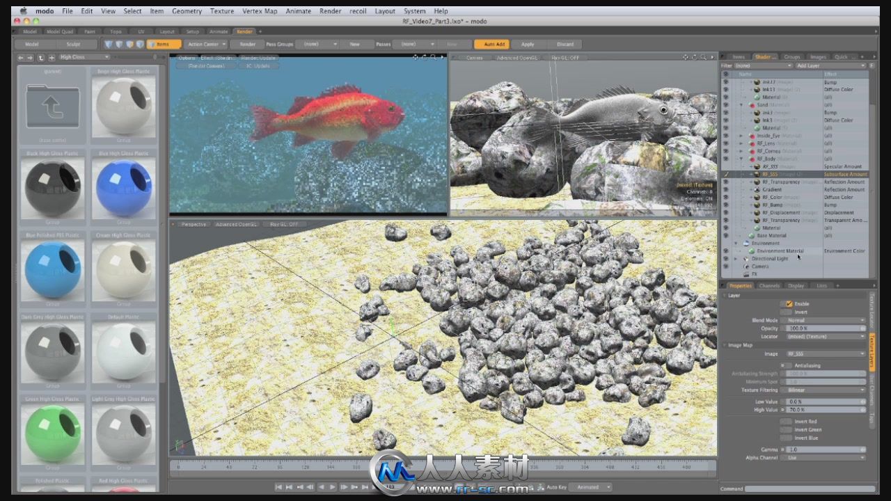 《Modo制作石斑鱼视频教程》Luxology Rockfish A Complete modo 601 Project