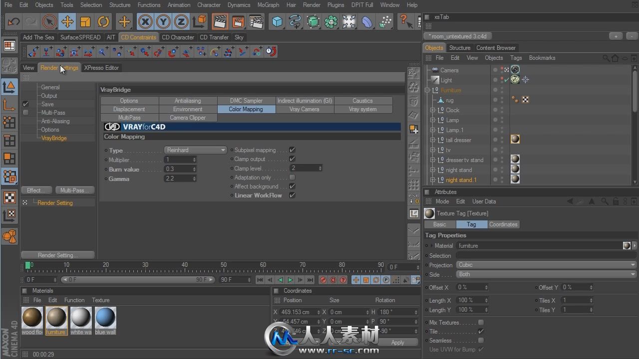 《C4D中Vray渲染引擎基础指南视频教程》A Beginners Guide to V-Ray for Cinema 4D