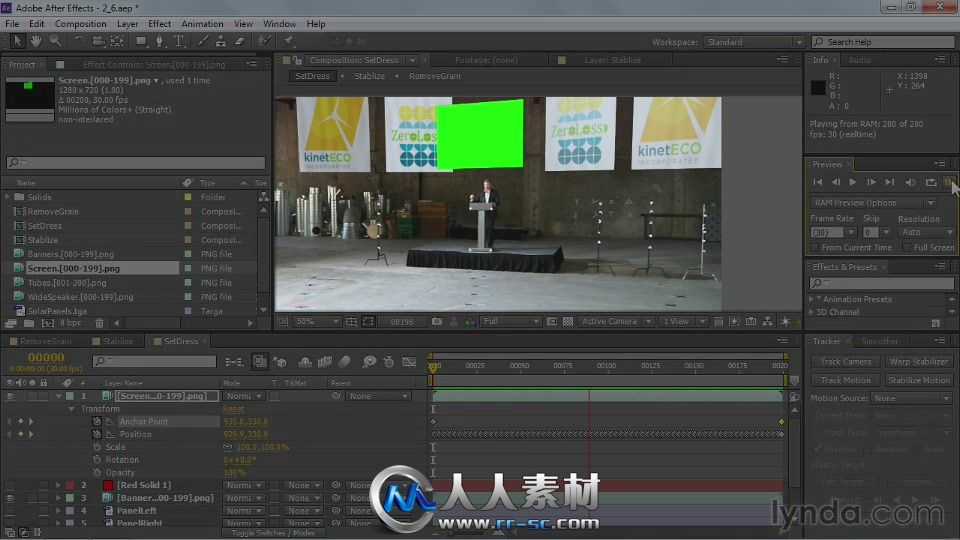 《AE人群抠像特效制作视频教程》Lynda.com VFX Techniques Crowd Replication with...