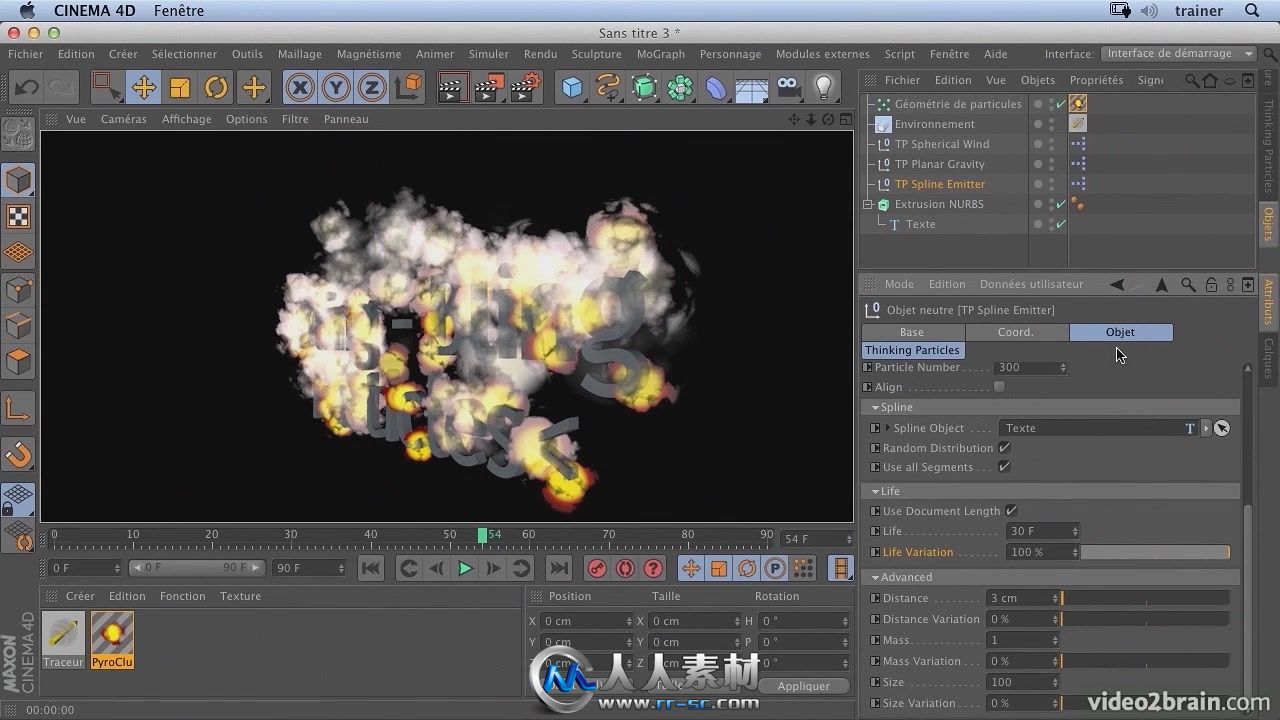 《C4D粒子引擎视频教程》video2brain CINEMA 4D Lab The Thinking Particles