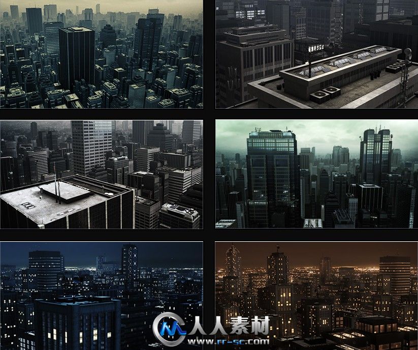 《大都会三维城市3D模型合辑》Video Copilot 3D Models Metropolitan Pack 3D City...