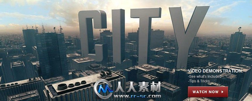 《大都会三维城市3D模型合辑》Video Copilot 3D Models Metropolitan Pack 3D City...