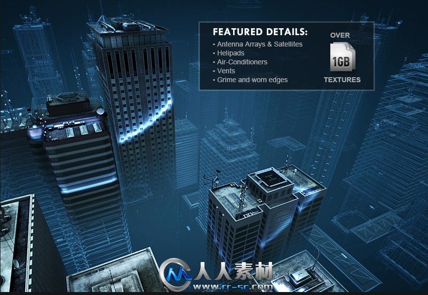 《大都会三维城市3D模型合辑》Video Copilot 3D Models Metropolitan Pack 3D City...