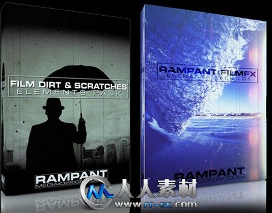 《模拟电影噪点胶片颗粒滑像视频素材合辑》Rampant Design Tools Film Dirt &amp;