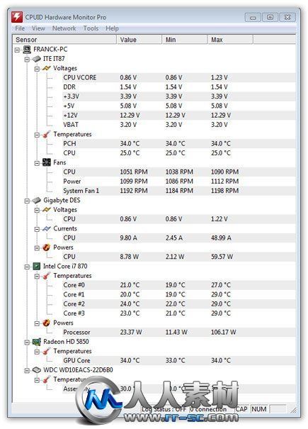 《硬件监控程序》(CPUID HWMonitor Pro)v1.16 x86|x64[压缩包]