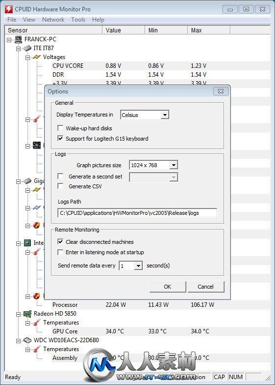 《硬件监控程序》(CPUID HWMonitor Pro)v1.16 x86|x64[压缩包]