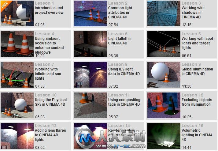 《C4D灯光照明视频教程》Digital Tutors Introduction to Lighting in CINEMA 4D