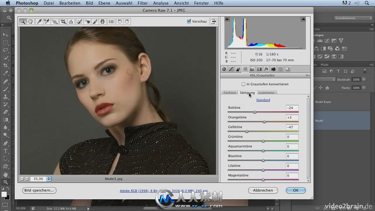 《Photoshop润色技巧视频教程》video2brain Retouching and Restoration German