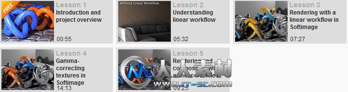 《Softimage渲染线性工作流程视频教程》Digital-Tutors Linear Workflow Rendering...