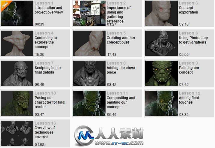 《ZBrush概念形象设计视频教程》Digital-Tutors Creative Development Alien Conce...