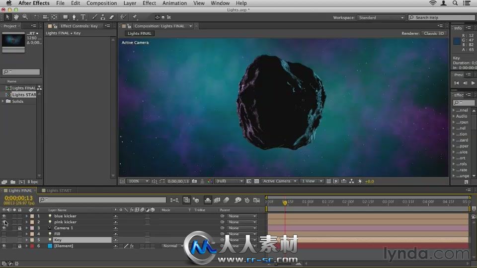 《AE插件Element3D基础训练视频教程》Lynda.com Element 3D Essential Training