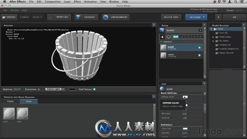 《AE插件Element3D基础训练视频教程》Lynda.com Element 3D Essential Training