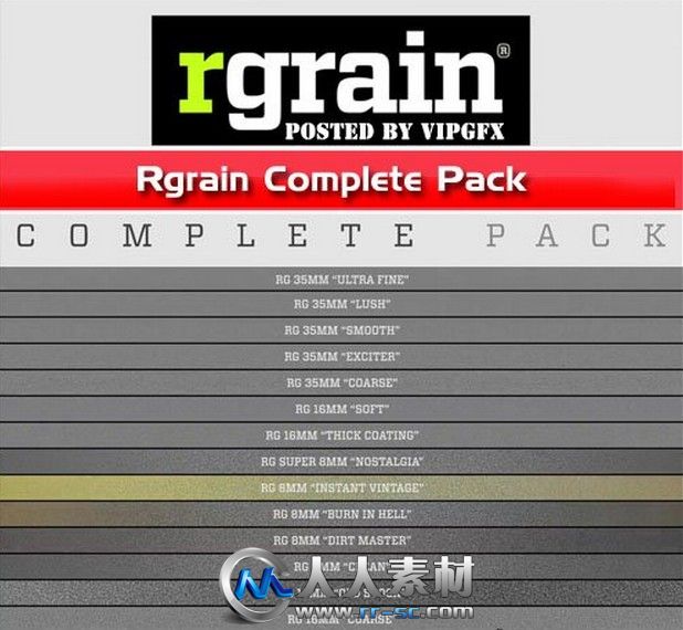 《胶片噪点颗粒模拟视频素材》Rgrain Complete Pack