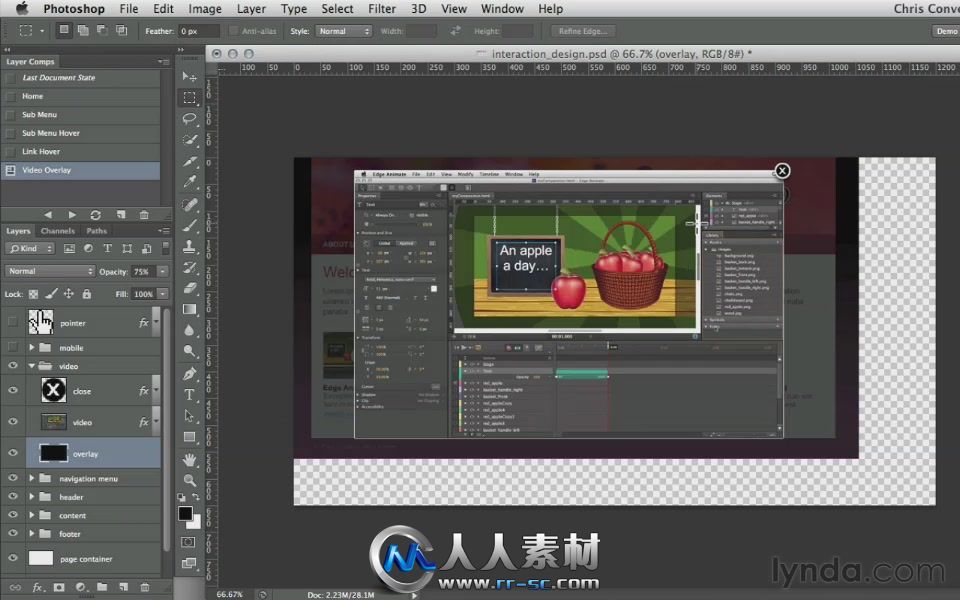 《PS交互设计复合图层视频教程》Lynda.com Using Layer Comps to Show Interactive...