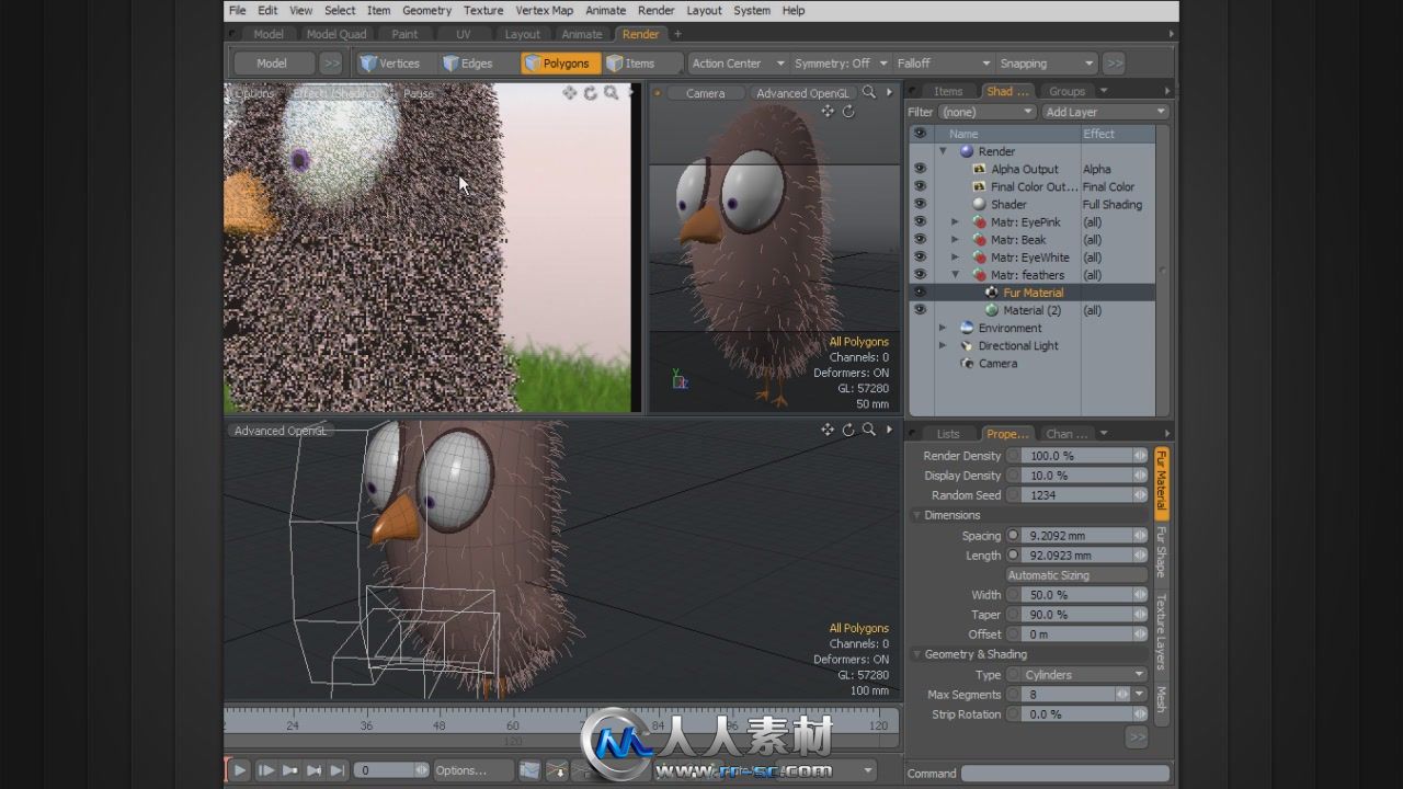 《Modo毛皮制作视频教程》Digital-Tutors Alternate Uses for Fur in modo