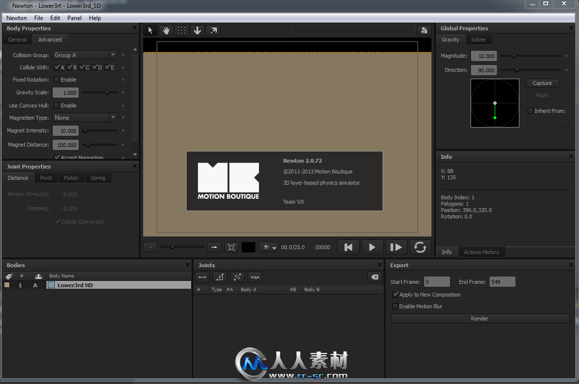 《2D动力学AE插件V2.073版》Motion Boutique Newton 2.0.73 WiN/MacOSX