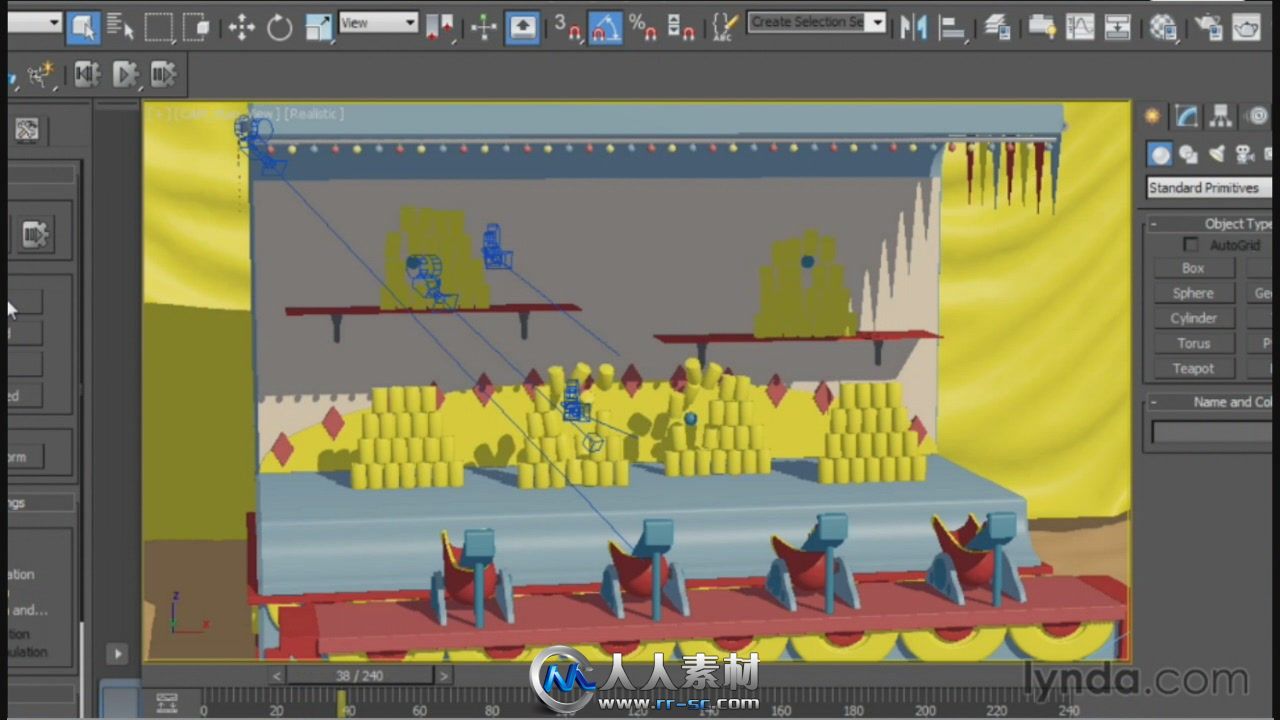 《3dsMax运动学系统MassFX视频教程》Lynda.com Creating Simulations in MassFX an...