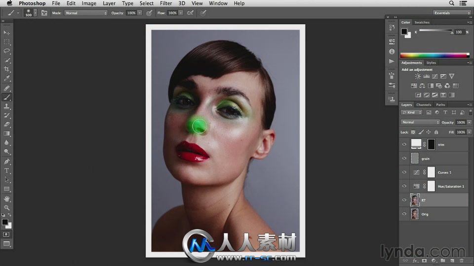 《PS肖像美容修饰视频教程》Lynda.com Photoshop Retouching Techniques Beauty Po...