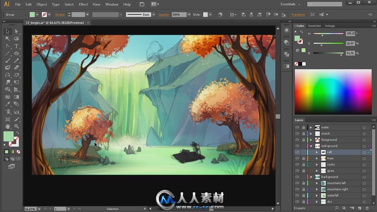 《Illustrator插画技术视频教程》Digital-Tutors Creating Narrative Illustration...