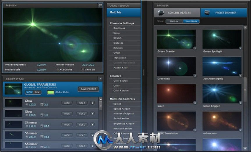 《AE镜头光晕插件Optical FlaresV1.3.3版》Video Copilot Pro Flares 1.3.3 Bundle...