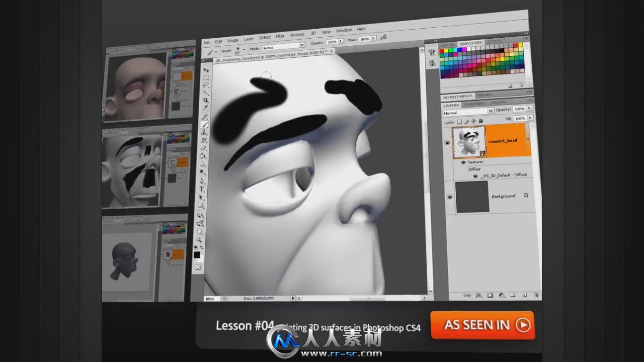 《PS三维纹理视频教程》Digital-Tutors 3D Texturing Overview in Photoshop