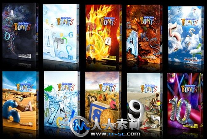 《DJ极品字体素材合辑Vol.1-10》Digital Juice The Complete Bundle of Fonts Coll...