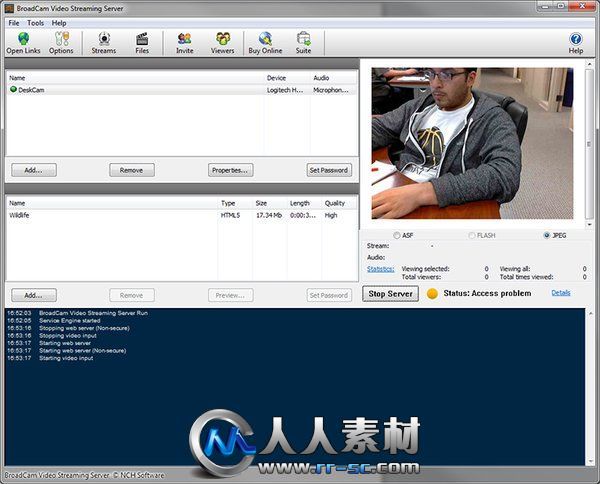 《视频流软件》(NCH BroadCam Video Streaming Server Pro )v2.25[压缩包]