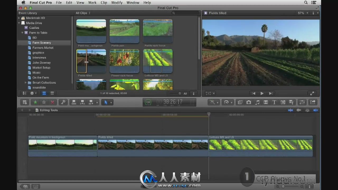 《FCP非编剪辑基础训练视频教程》Lynda.com Final Cut Pro X Essential Training