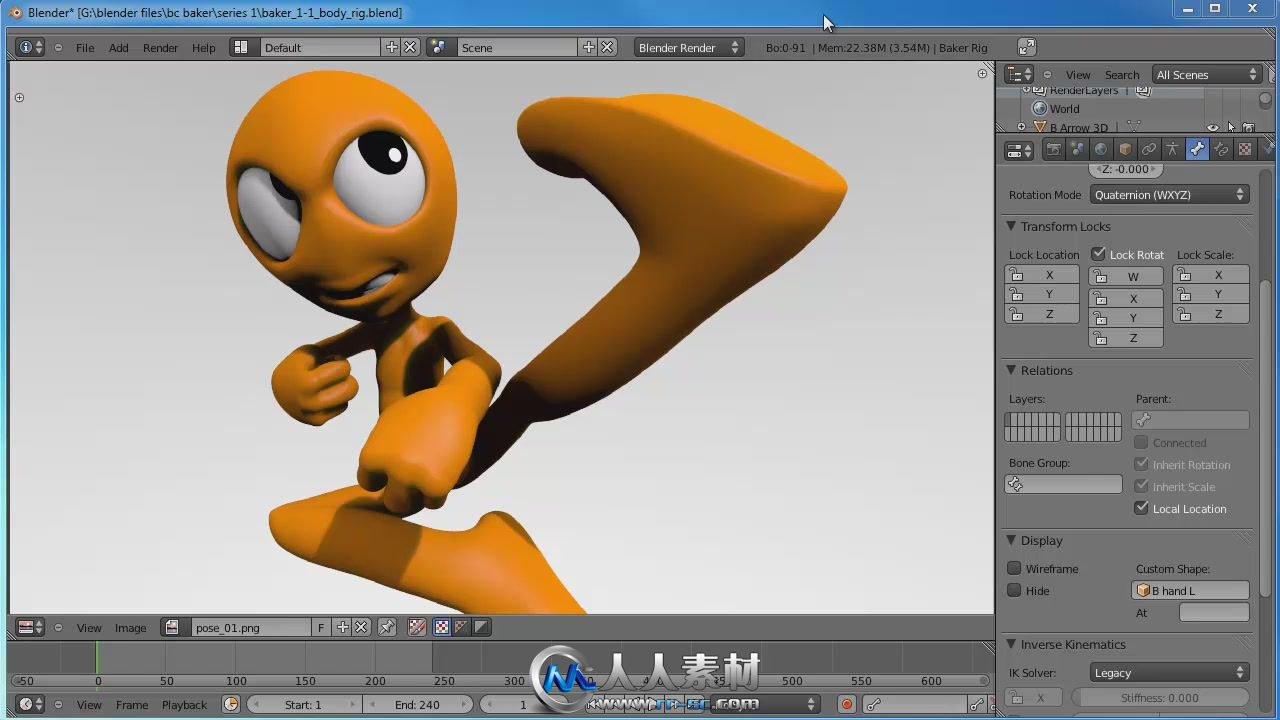 《Blender动画训练视频教程》CG Cookie Character Course Animating a Character