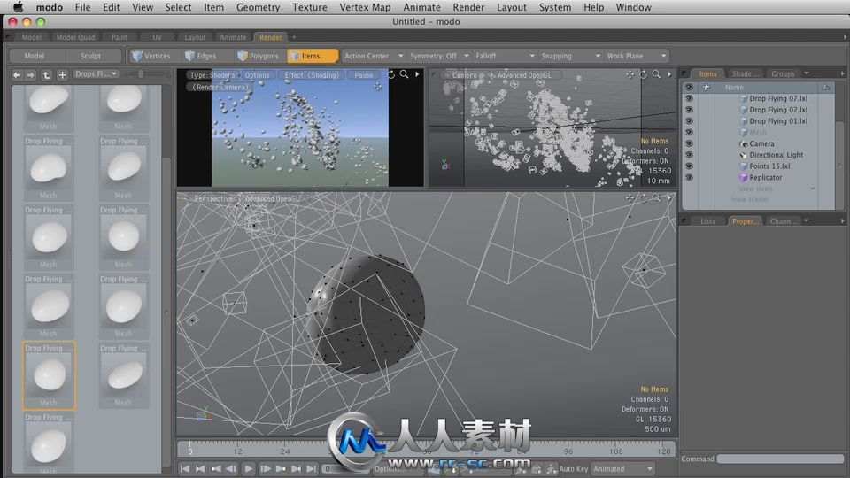 《Modo流体飞溅特效插件V6版+教程》Luxology Splash Kit for modo 601 modo 501mod...