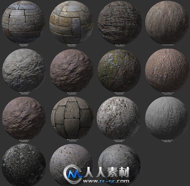 《石砖材质纹理贴图合辑》CG Cookie Exclusive Stone Texture &amp; Reference Pack