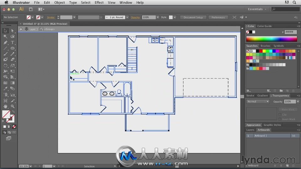 《Illustrator艺术插画视频教程》Lynda.com Tracing Artwork with Illustrator