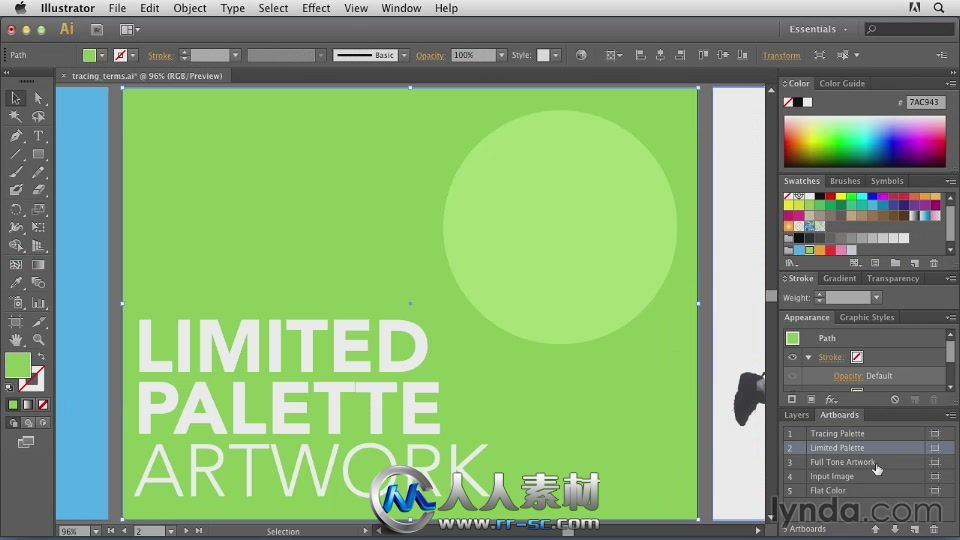 《Illustrator艺术插画视频教程》Lynda.com Tracing Artwork with Illustrator