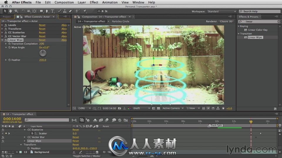 《AE真人虚拟特效视频教程》Lynda.com After Effects Artist in Action Eran Stern...