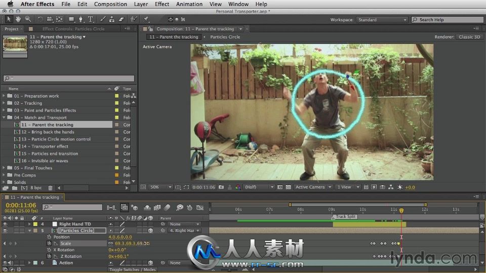 《AE真人虚拟特效视频教程》Lynda.com After Effects Artist in Action Eran Stern...