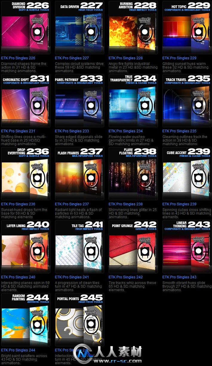 《DJ影视包装视频素材全集Vol.1-245》Digital Juice Editor's Toolkit Pro Singles...