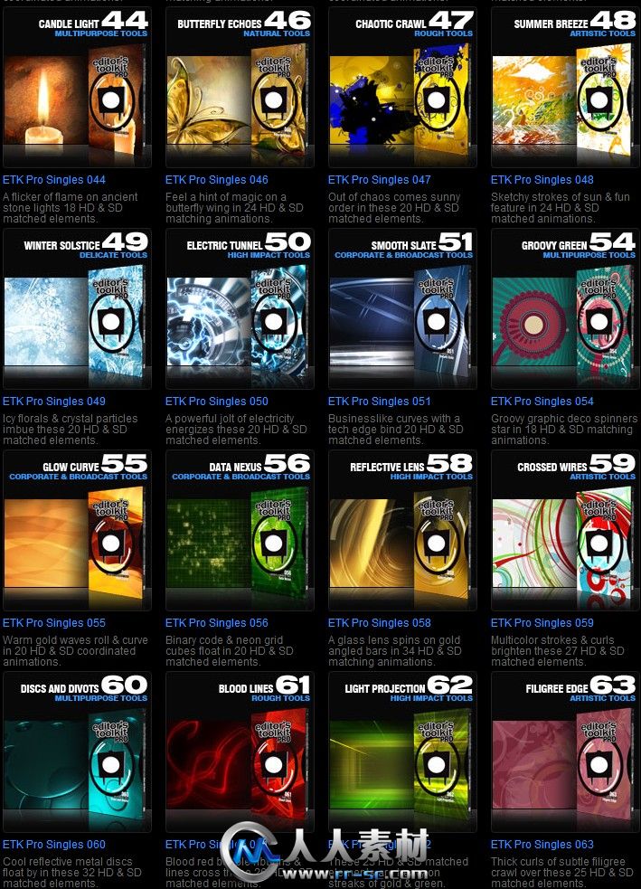 《DJ影视包装视频素材全集Vol.1-245》Digital Juice Editor's Toolkit Pro Singles...