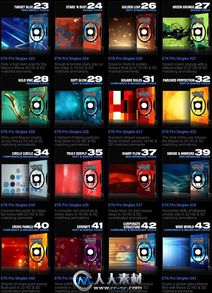 《DJ影视包装视频素材全集Vol.1-245》Digital Juice Editor's Toolkit Pro Singles...