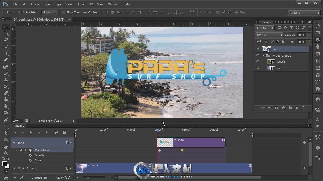 《PS视频动画视频教程》Digital-Tutors Animation and Video Editing in Photoshop...